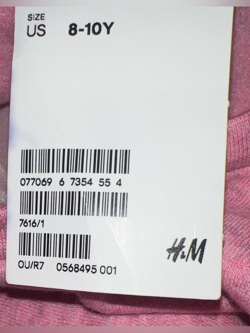 H&M Girls' Peach Pink LOVE Sweatshirt Dress NWT Size 8-10Y Rabbit Sequin - Picture 6 of 6